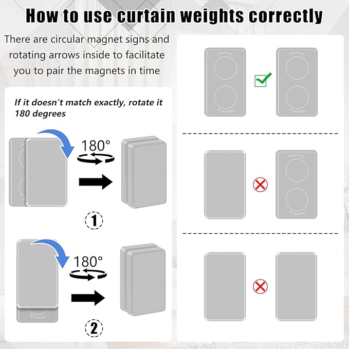 18pcs Outdoor Curtain Weights, Plastic Wrapped Magnetic Drapery Weights, Waterproof Heavy Duty Curtain Magnets for Heavy Wind, Outside Curtain, Shower Curtain, Tablecloth, Flag (Grey) Phoncoo