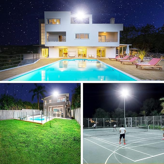 Onforu 200W LED Flood Lights Outdoor, 18000LM Bright Security Light, IP66 Waterproof Outdoor LED Lights, 6500K Daylight White Floodlight for Garage, Yard, Garden, Stadium, Playground, Arena(2 Pack) Onforu