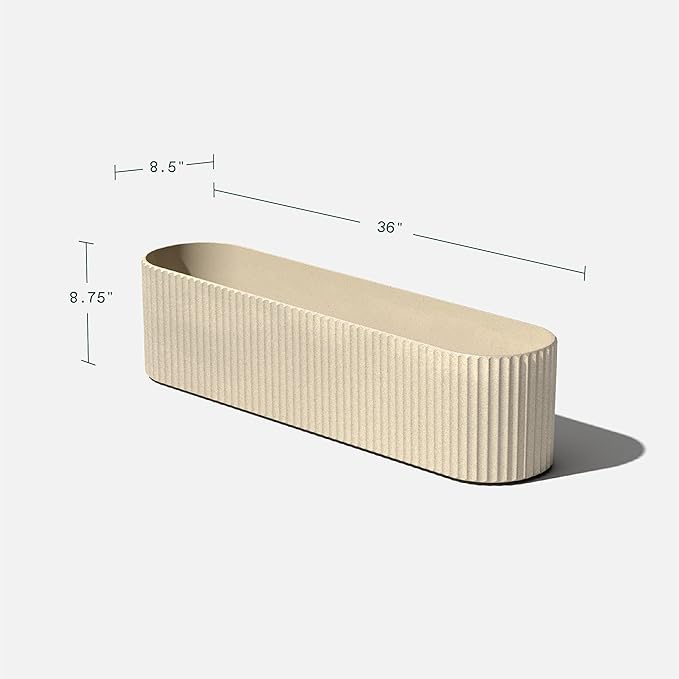 Veradek Demi Series Window Box Planter - Long Planter Box for Windowsill/Balcony | Durable Plastic-Stone Composite Material | Modern Décor for Flowers/Herbs VeradekOutdoor