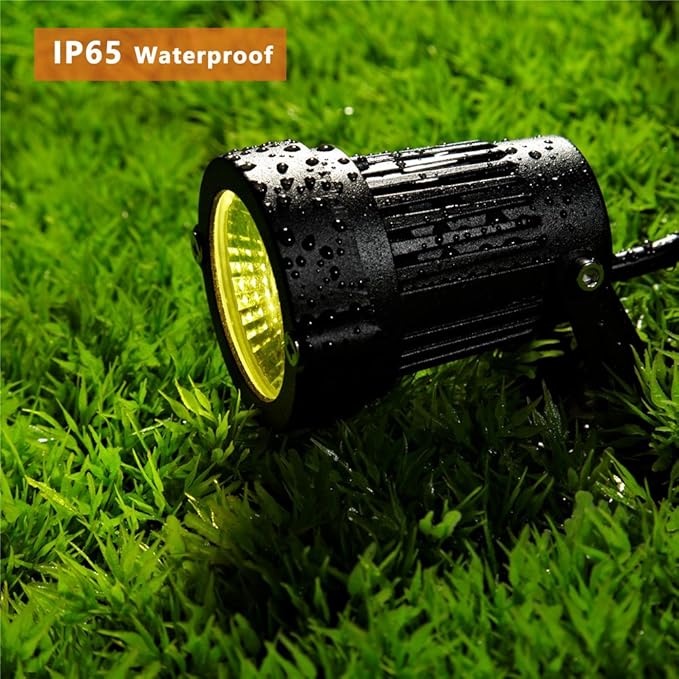 Z Outdoor Landscape LED Lighting 5W Waterproof Graden Lights COB Led Spotlights with Spiked Stand for Lawn Decorative Lamp US 3- Plug 3500K Warm White Lights (2 Packs) Z