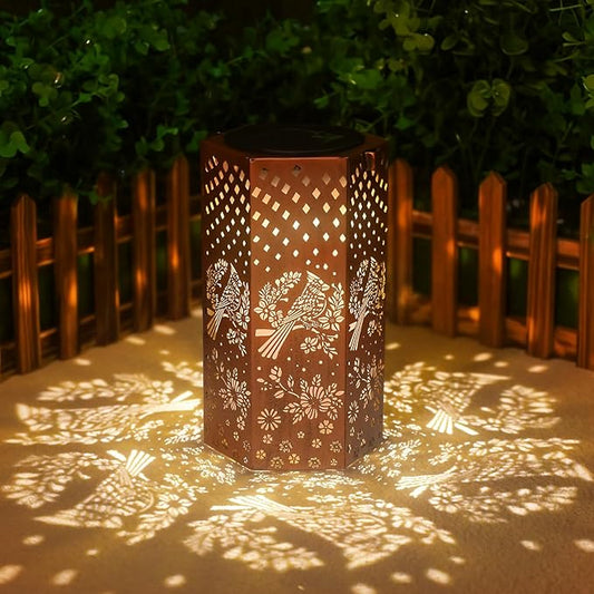 Mothers Day Gifts for Mom Grandma - Birthday Gifts for Women, Cardinal Bird Solar Lanterns Outdoor Waterproof - Solar Lights Outdoor Hanging Garden Decor for Outside Eandisom