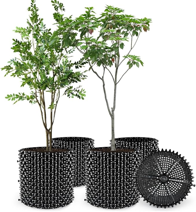 Air Pruning Containers, 14 Gallon Air Pruning Planters, Plastic Pots for Plants, Large Plant Pots, Fruit Vegetable Garden Self-Planting Planters, Size 16"x16", Black, 10P RooTrimmer