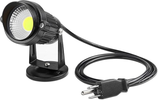 LemonBest LED Landscape Up Down Light 5W White LED Decorative Spotlight Lamp 110V with Plug for Indoor Outdoor Yard Step Wall Lighting (Cool White) (Include Spike) LemonBest