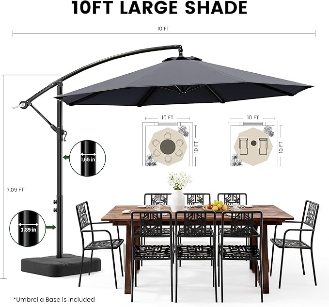 OLILAWN 10ft Patio Umbrella with Base OLILAWN