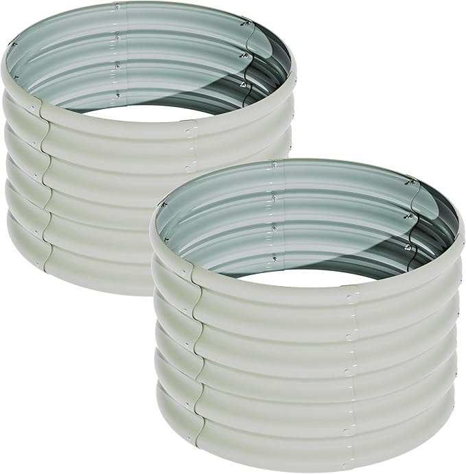 2x2x1.5ft-2pcs-Oval Raised Garden Bed Kit, Galvanized Planter Garden Boxes Outdoor, Metal Raised Garden Beds for Vegetables,Fruits, Flower,Black kingddeergardenbed