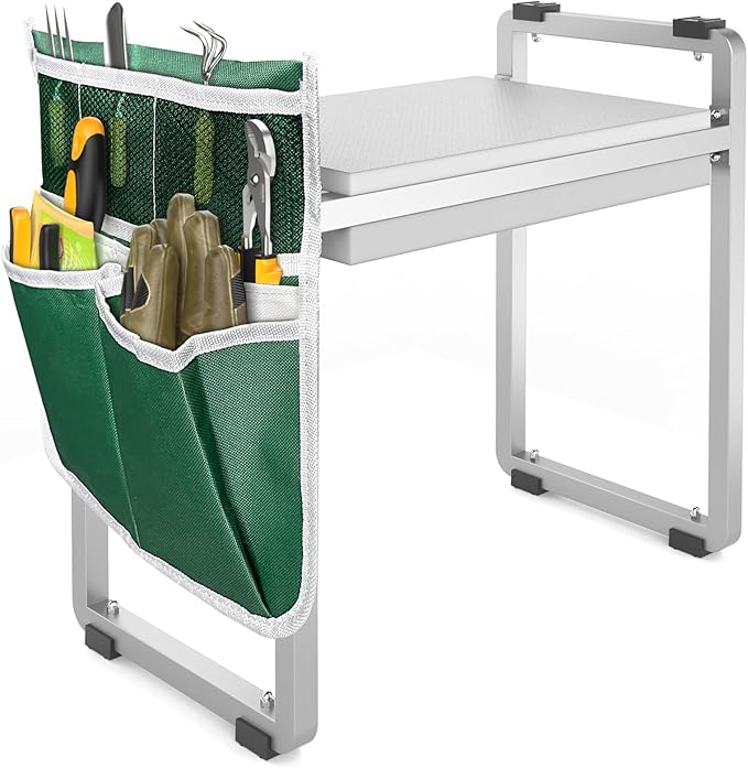 FLINTER 10.2" Wider Garden Kneeler and Seat, Heavy Duty Thick Gardening Bench for Kneeling and Seat - Garden Kneelers for Seniors, Gardening Stools for Women, Grandparents, Gardeners, Gray FlinterOfficial