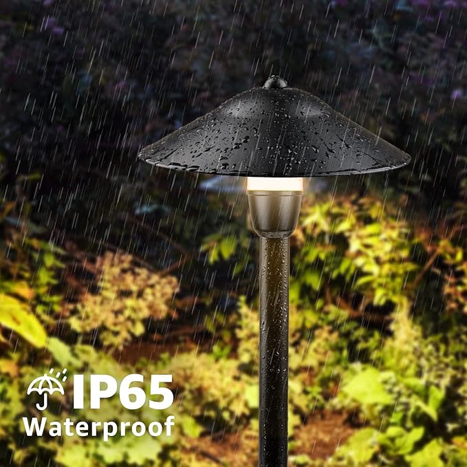SUNVIE LED Low Voltage Landscape Lights 3W Cast-Aluminum Pathway Lights Low Voltage 12-24V Waterproof Landscape Path Lights 3000K Landscape Lighting for Yard Garden Walkway ETL Listed Cord, 12 Pack SUNVIE