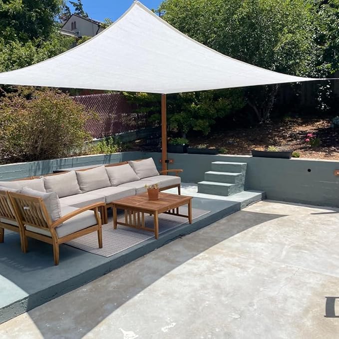 Quictent 20x26ft Sun Shade Sail for Patio, 185GSM Heavy Duty Rectangular Outdoor Sunshades UV Block Outside Canopy Cover for Backyard White QUICTENT