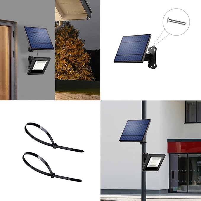 Solar Lights Outdoor Dusk to Dawn 4400mAh Solar Flood Lights Waterproof LED 3000K Spot Light for Yard, Street, Porch, Outside, Landscape Lighting, Warm White OusamLED