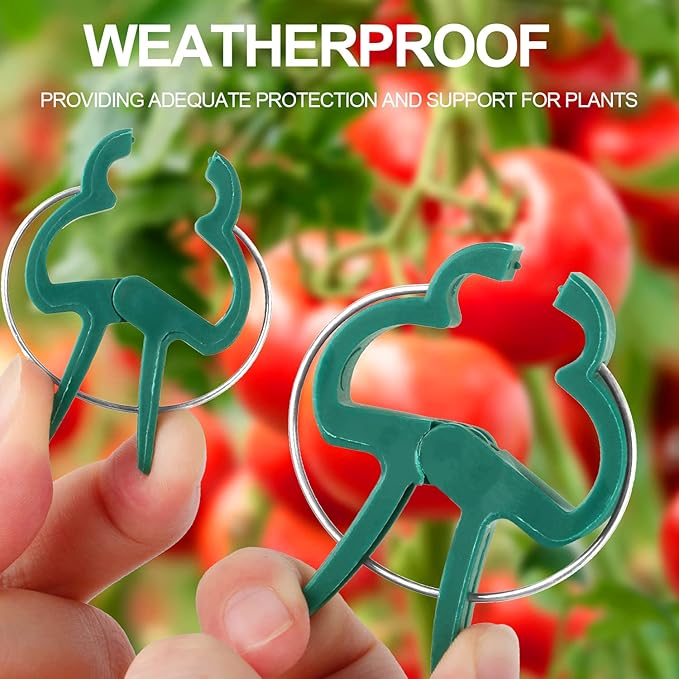 80 Pcs Plant Support Clips,Flower and Vine,Garden Tomato Plant Support Clips for Supporting Stems,Vines Grow Upright Climbing,Tool for Straightening,Tomato Cage,Trellis. 2 Sizes in one Pack Yinghezu
