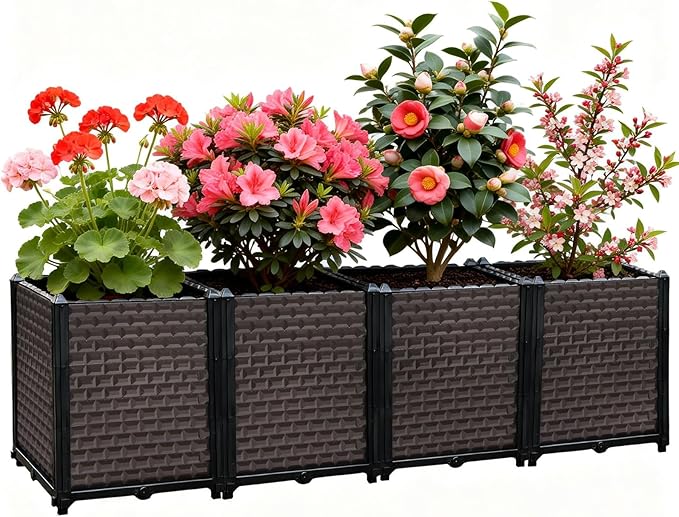 Large Planters for Outdoor Plants - Deepened 20" H, Raised Beds for Gardening Self Watering, Elevated Planter Box with Legs, Rectangular Garden Planters for Outdoor Plants Flowers, 62.9"L x 15.7"W TooCust