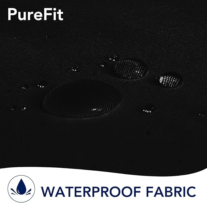 PureFit Outdoor Curtains for Patio Waterproof Weatherproof, UV Resistant Outside Curtains for Gazebo, Front Porch, Pergola, Sun Blocking Privacy Curtain, 120W x 95L inch, 1 Panel, Black PureFit