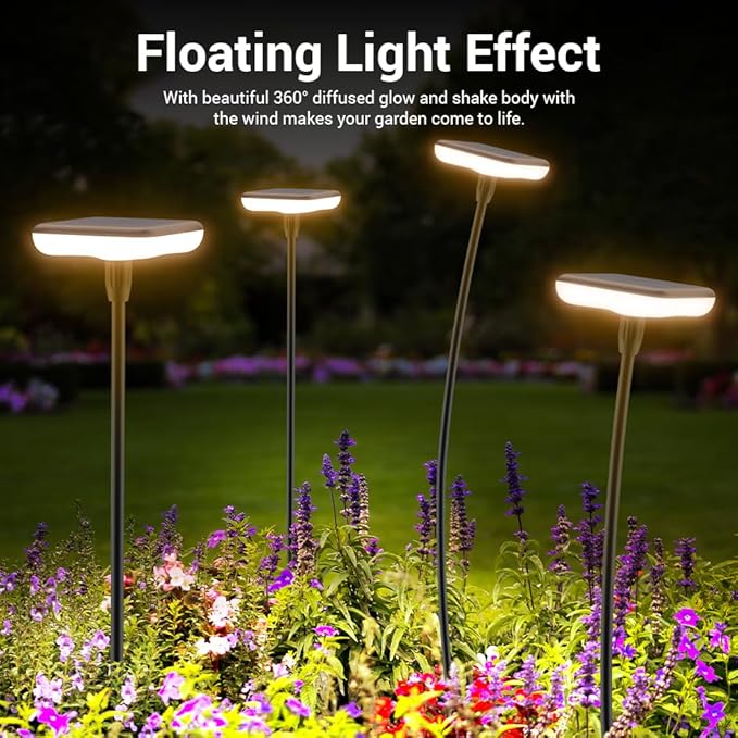 Solar Lights Outdoor Garden 4 Pack Solar Pathway Light 31" Tall Solar Landscape Lights 34LM Bright Up to 12H IP65 Waterproof Auto On/Off for Walkway Outside Yard Path Patio Lawn Flower Bed plant Decor Ainostone