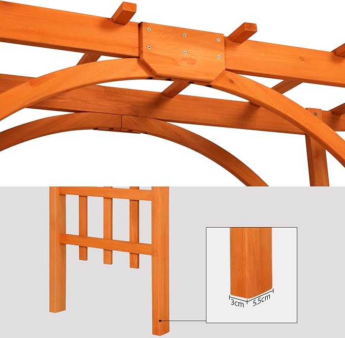 Yaheetech 85in Wooden Garden Trellis Horticulture Garden Arch Arbor for Climbing Planting Plant Stand in Garden Yard Outdoor, Brown Yaheetech