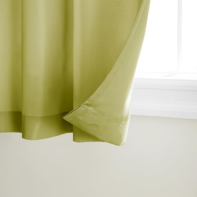 TOWN & COUNTRY BASICS Cabana Solid Heavyweight Indoor Outdoor Curtains, Light Filtering Opacity with Grommet Top, Water Repellent, 2-Pack Set, 54"x84", Kiwi Green TOWN+%26+COUNTRY+BASICS