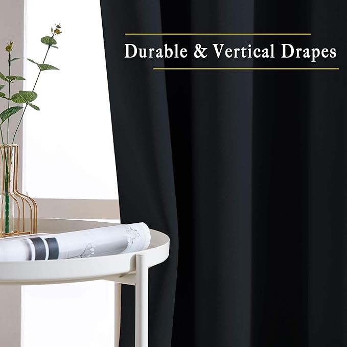 NICETOWN Black Out Dooway Curtain 80 inches Long, Grommet Thermal Insulated Window Treatment Light & Sound Blocking Drapes for Living Room/Hallway, W52 x L80, 1 Panel NICETOWN