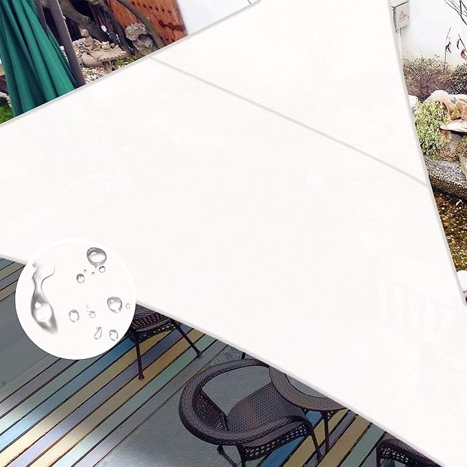 LOVE STORY Right Triangle 8'x12'x14.4' Waterproof Sun Shade Sail Canopy UV Block for Outdoor Patio Backyard Carport,White(We Make Custom Size) LOVESTORY
