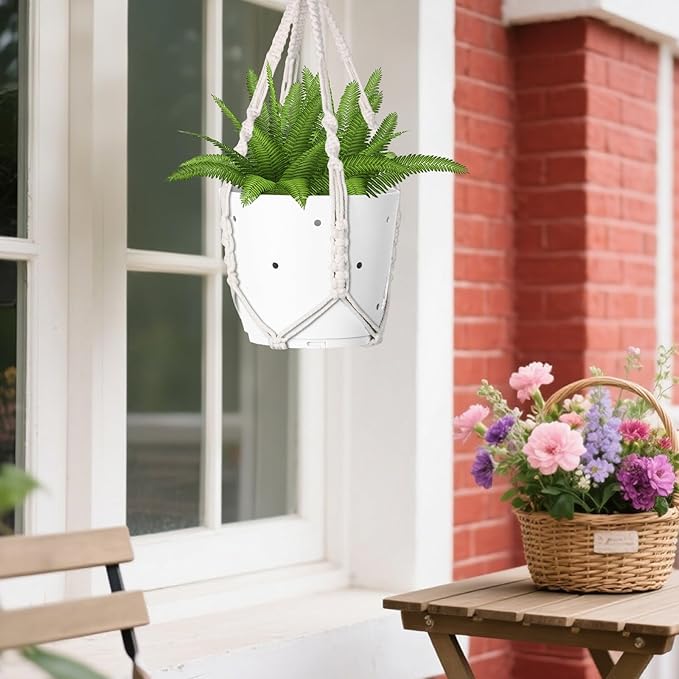 garini 2 Pack 20 Inches Macrame Plant Hanger Rope to Hang Flower Pot Plant Hanger for Indoor Outdoor Decoration, 4 Legs(POTS NOT Included) garini