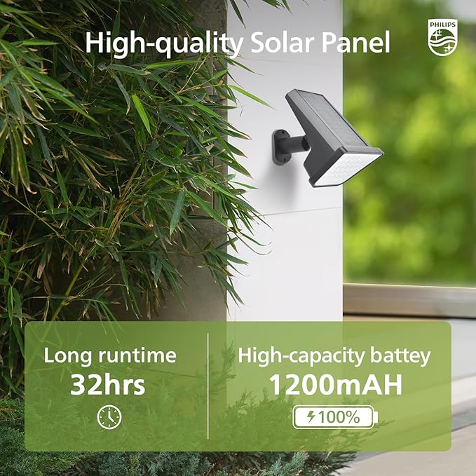 Philips 2 Packs Solar Spot Lights Outdoor Waterproof, 28 LED 3000K Solar Powered Landscape Pathway Lights, Dusk to Dawn Solar Spotlights for Garden, Yard, Lawn, Walkway, Driveway PhilipsLightingLED