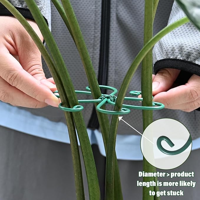 5PCS Monstera Plant Support Hook - 4.1 * 4.4IN, Durable Flexible Stabilizers for Indoor Plants, Metal Stem Supports and Leaf Holders, Easy Tool-Free Operation, Ideal for Fishbone Cactus Care Yohsnor
