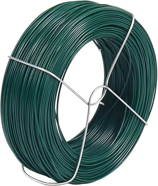 328 Feet Plant Twist Tie Plastic Coated Soft Garden Metal Wire 1mm Thin for Gardening, Home, Office (Green) Shintop