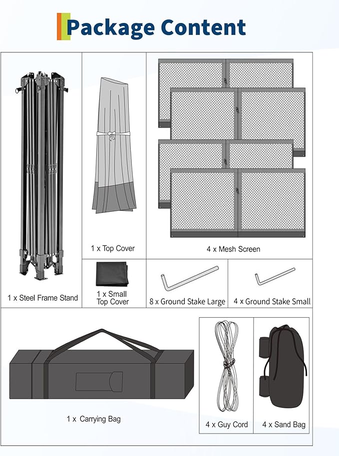 Canopy Tent 13x13 ft, Pop Up Gazebo One-Push Setup with 4 SandBags for Backyard Parties and BBQs, Mosquito Netting & Height Adjustable - Khaki & Coffee GarveeLife