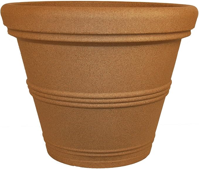 Tusco Products RR245SS Classic Rolled Rim Garden Planter, 24.5", Sandstone TuscoProducts