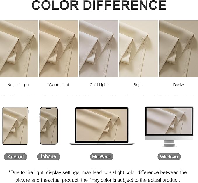 RYB HOME Outdoor Curtains for Patio Waterproof Block Sunlight Thermal Insulated Privacy Assured Thick Outside Curtains for Deck, Balcony, Pool, W52 x L63, Biscotti Beige, 1 Panel RYBHOME