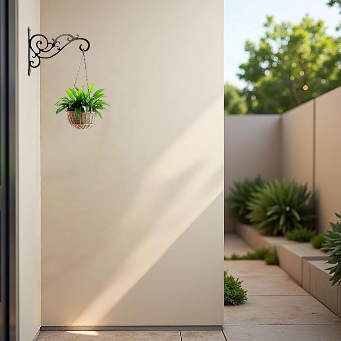 AIM & GGKK Metal Plant Hanger Hook – 2 Pack Hanging Plant Holder for Indoor & Outdoor Use,Wall Hangers Hooks for Hanging Baskets,Wall Mount Bracket for Flower Pots & Planters,Bird Feeders,Lanterns AIMGGKK