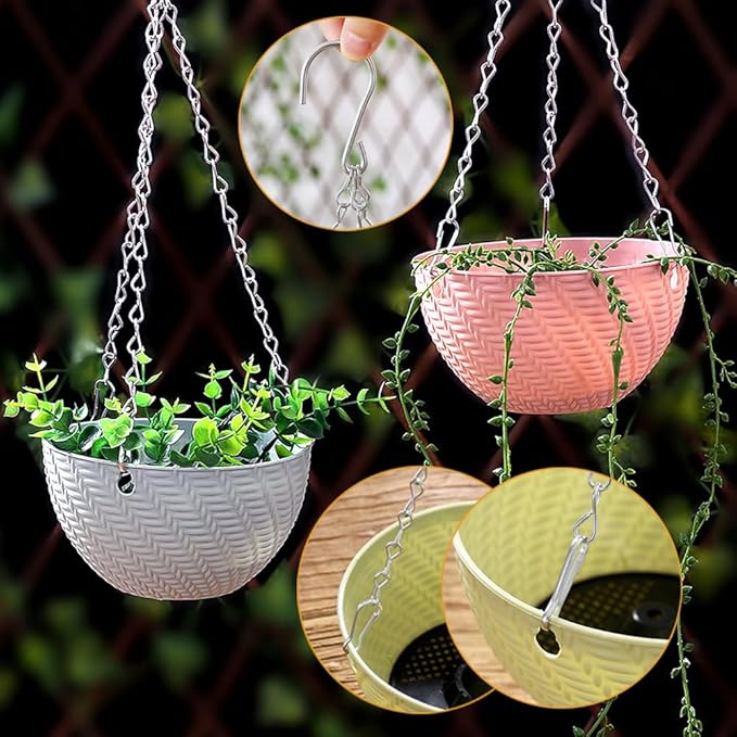 YINGFENG 197 Inch DIY Silver Hanging Basket Chains, Adjustable Length, Decorative Metal Chain with Hooks for Hanging Bird Feeders, Planters, Ornaments YINGFENG