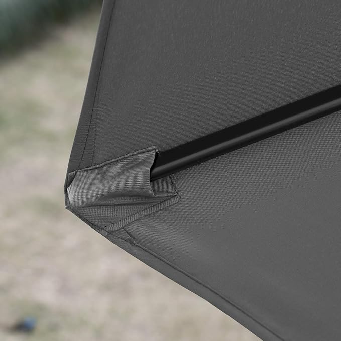 Sunnyglade 9Ft Patio Umbrella Outdoor Table Umbrella with 8 Sturdy Ribs (Dark Gray) Sunnyglade