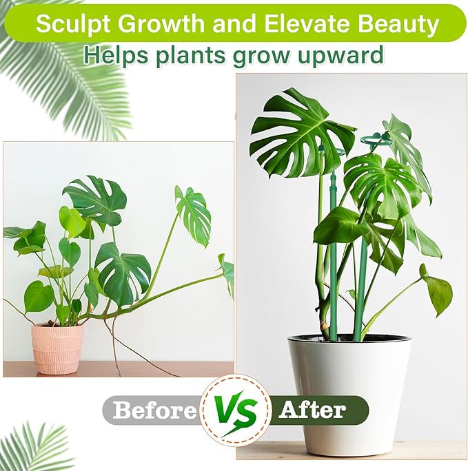 Extendable Plant Stakes,Adjustable Length from 17.9IN to 42.3IN Monstera Support Stakes with Clips,Sturdy Plant Stakes for Indoor Outdoor,Garden Sticks for Tomato,Orchid,Climbing Plants- 5Pack GAGANANG