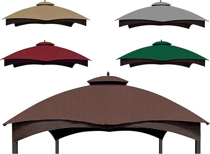 SCOCANOPY Brown Ripstop Replacement Top for Lowe's Allen Roth 10X12 Gazebo Model #GF-12S004B-1/ GF-12S004BTO SCOCANOPY