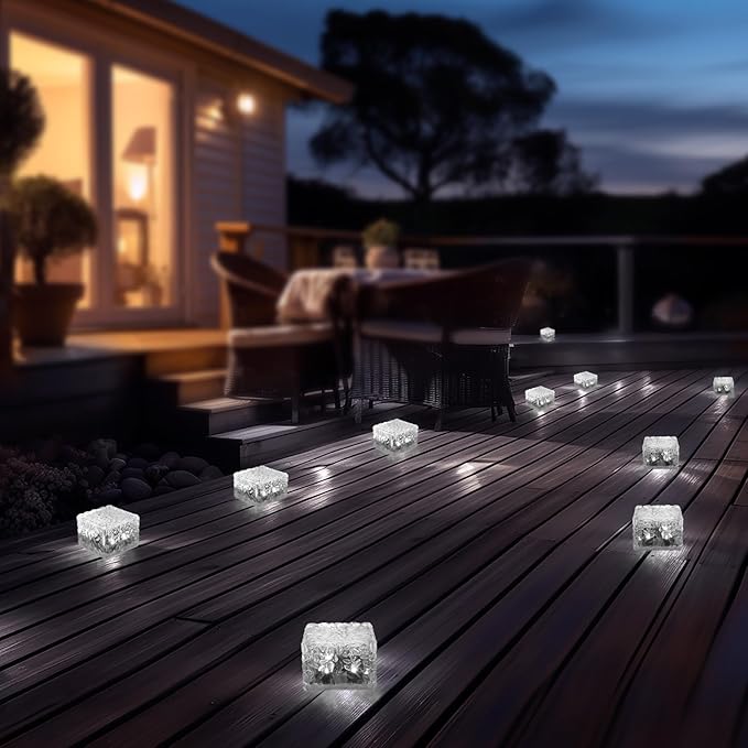 Solar Brick Lights-Outdoor Solar Lights for Yard-Solar Brick Landscape Path Light 3 Pack LED Light Brick Garden Decor for Pathway Patio Walkway Backyard Decoration MLKNK