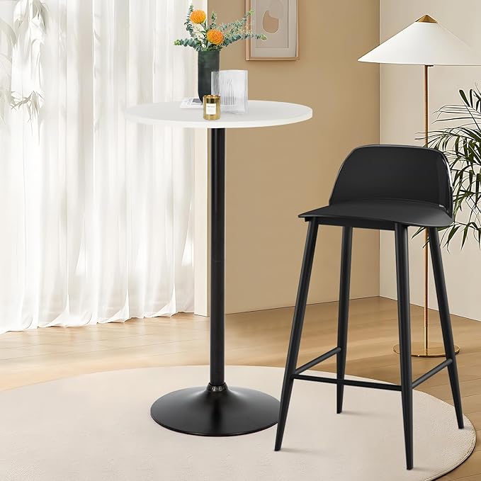 FDW Pub Table 40 Inch Height Cocktail Table Round Bistro Bar Table for Home and Kitchen Dining FDW