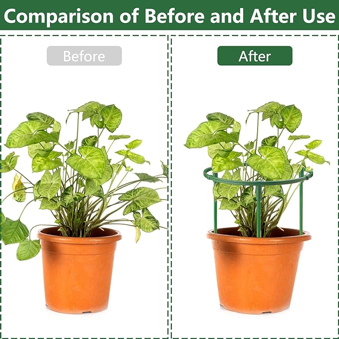 12Packs Plant Support Stakes Half Round Plant Stakes for Indoor Plants, Stackable 3 Tier Garden Flower Support, Plant Cages for Tomato,Monstera, Peony, Hydrangea, Climbing Plants BuyNow
