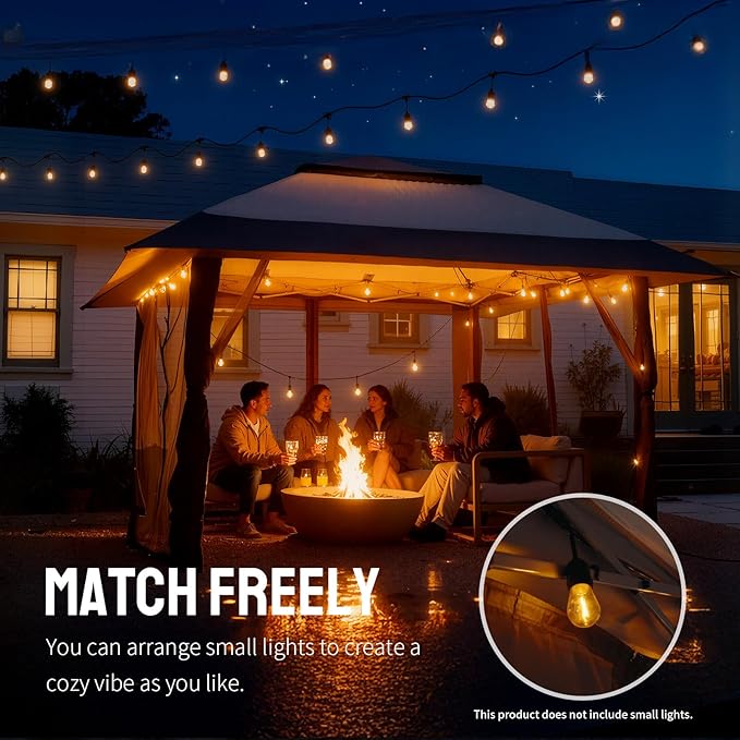CROWN SHADES 13x13 Pop Up Gazebo, Canopy Tent, Gazebos on Clearance - Outdoor Gazebo for Backyard & Patio Furniture - Carpa Pop Up Tent with Wheeled STO-N-Go Cover Bag (Blue & Grey) CrownShades