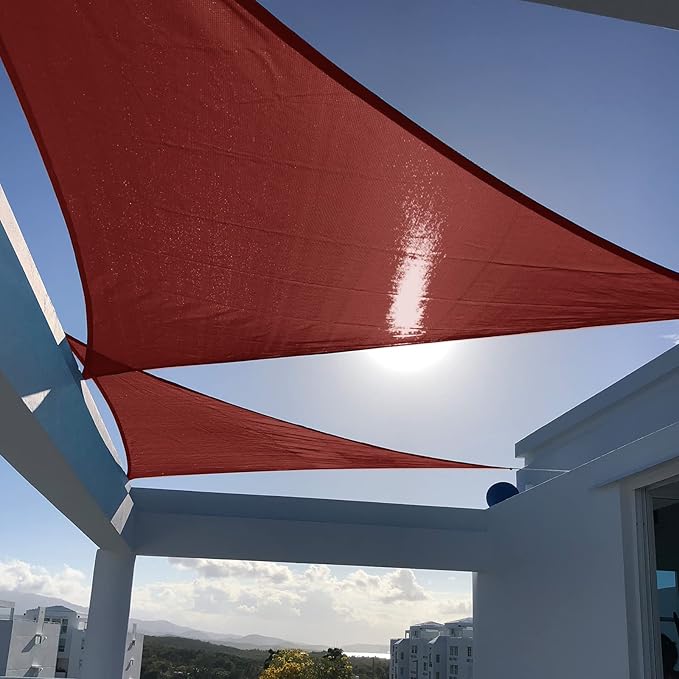 SUNNY GUARD Custom Size 10'x12'x15.6' Terra Red Sun Shade Sail Right Triangle UV Block Shade for Backyard Yard Patio Deck Garden(Customized) SUNNYGUARD