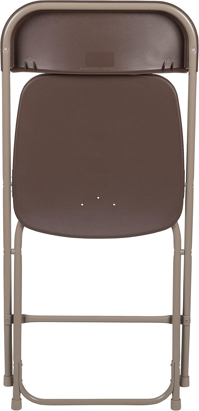 Flash Furniture Hercules Series Plastic Folding Chair - Brown - 4 Pack 650LB Weight Capacity Comfortable Event Chair-Lightweight Folding Chair FlashFurniture