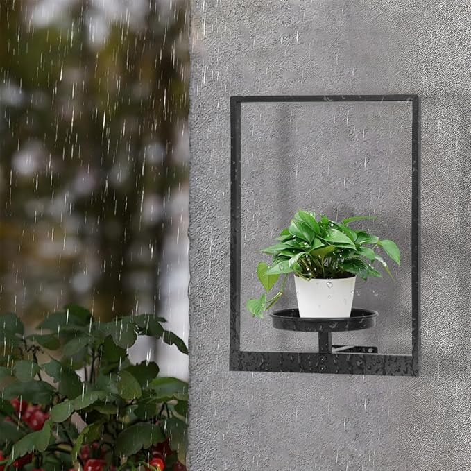 Wall Planters for Indoor Plants, Window Plant Shelves Set of 3, Wall Plant Stand to Hold Large Pots - Premium Metal Hanging Plant Holder for Indoor Outdoor Decor STORENIZATION