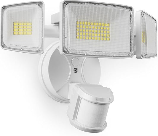 Onforu 100W LED Motion Sensor Outdoor Lights, Dusk to Dawn Flood Light Outdoor Motion Sensor, Hardwired Security Lights Floodlights Outside 11000LM 6500K Daylight IP65 Waterproof (White) Onforu