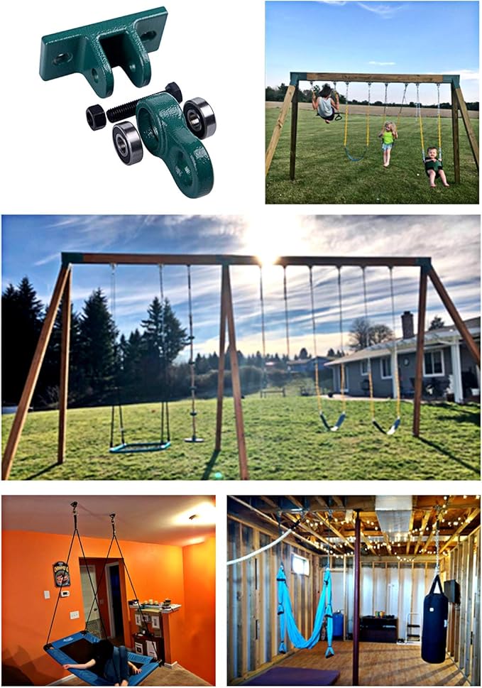 Heavy Duty Black Swing Hangers Screws Bolts Included Over 5000 lb Capacity Playground Porch Yoga Seat Trapeze Wooden Sets Indoor Outdoor 2 Pack ABUSA