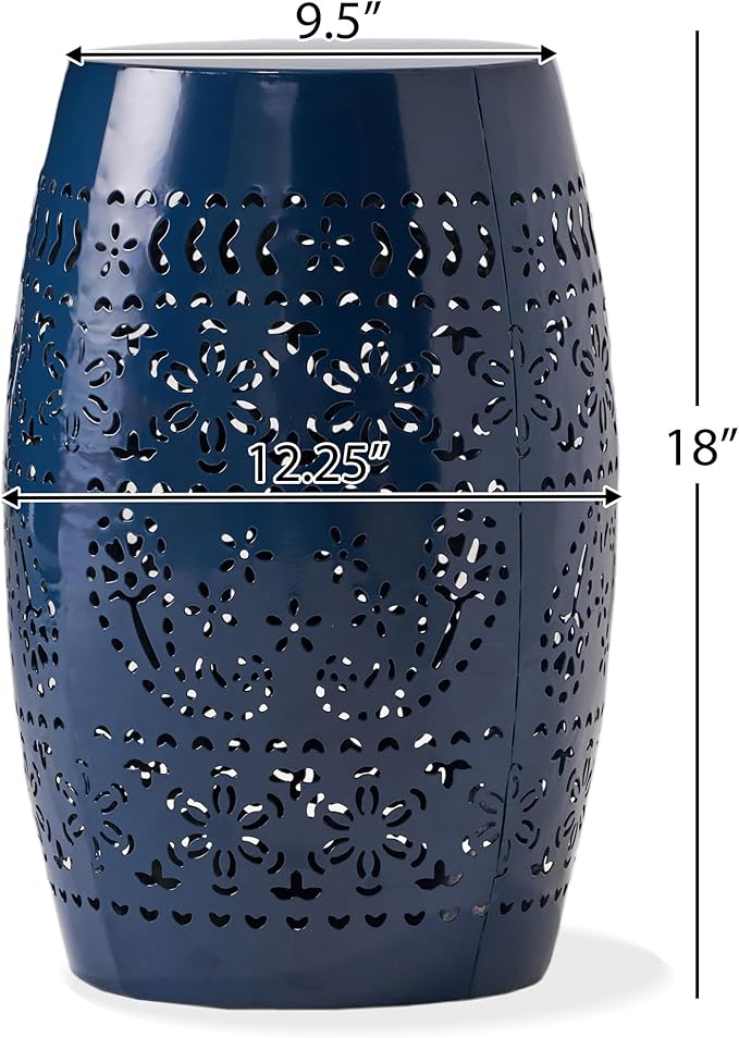 Christopher Knight Home Ruby Outdoor 12" Iron Side Table, Dark Blue ChristopherKnightHome