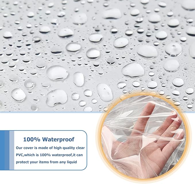Waterproof Shelf Cover,Durable Dustproof Storage Wire Rack Covers,Outdoor Shelving Covers for Wire Shelves with Zipper 48''x24''x72'',Clear Dalema