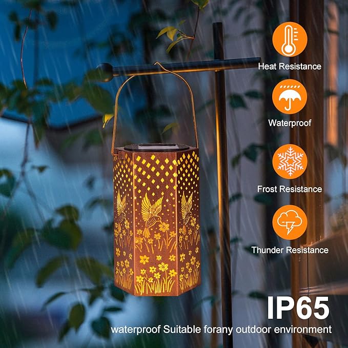 Mothers Day Gifts for Mom Grandma - Birthday Gifts for Women, Hummingbird Solar Lights Outdoor, Solar Lanterns Outdoor Waterproof Home Decor, Garden Decor for Outside Eandisom