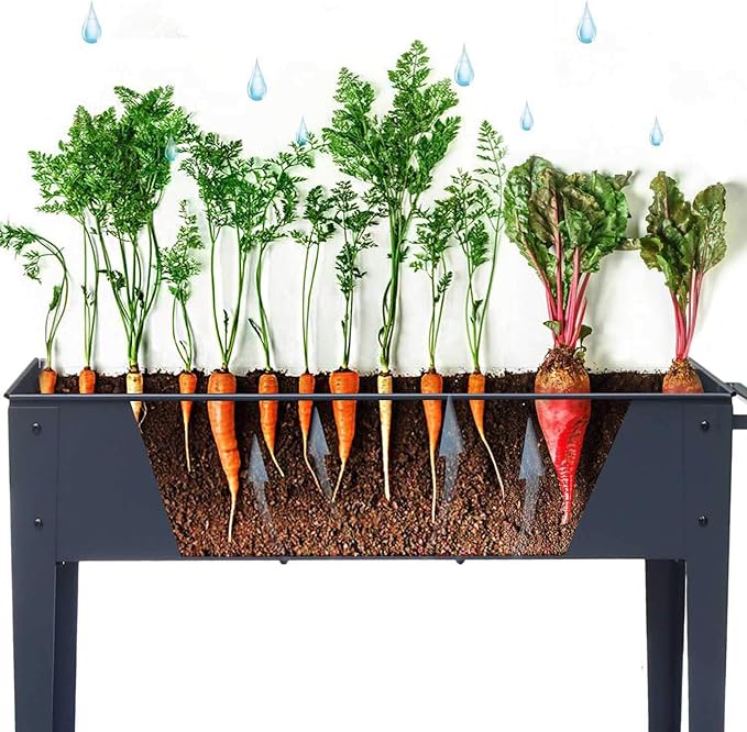 31.5" Tall Raised Garden Bed with Wheels, Extra 15.7" W Planter Box (400 lbs Loads) with Storage Shelf & Handle,Heavy Duty Metal Garden Planter for Vegetables, Herbs & Flowers, Patio & Balcony FOYUEE