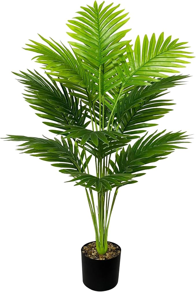 Artificial Plants in Pots Large Fake Tree Floor Faux Tropical Plants Decorative Greenry House Potted Tall for Home Office Living Room Decor Indoor Garden Outdoor (80cm Tall Palm) Rozwkeo