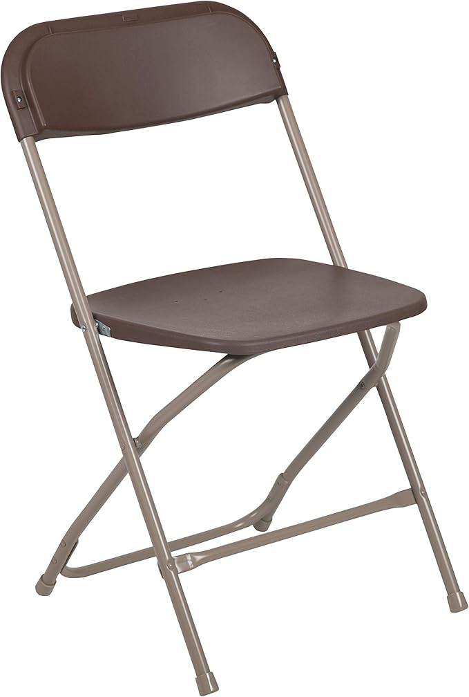 Flash Furniture Hercules Series Plastic Folding Chair Brown - 10 Pack 650LB Weight Capacity Comfortable Event Chair-Lightweight Folding Chair FlashFurniture