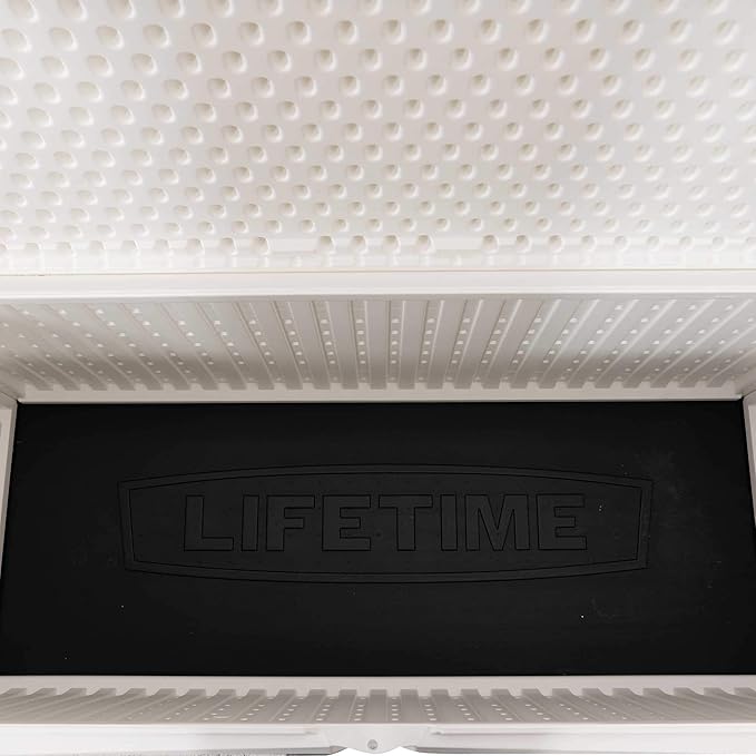 LIFETIME Outdoor Storage Deck Box, 130 Gallon, Arctic White, Lockable, UV-Protected, for Decks and Marine Docks Lifetime