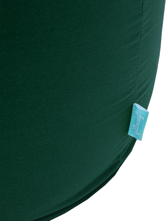 QILLOWAY Indoor/Outdoor Inflatable Stool,Round Ottoman,All Weather Foot Rest for Camping or Home,Mallard/Forest Green QILLOWAY